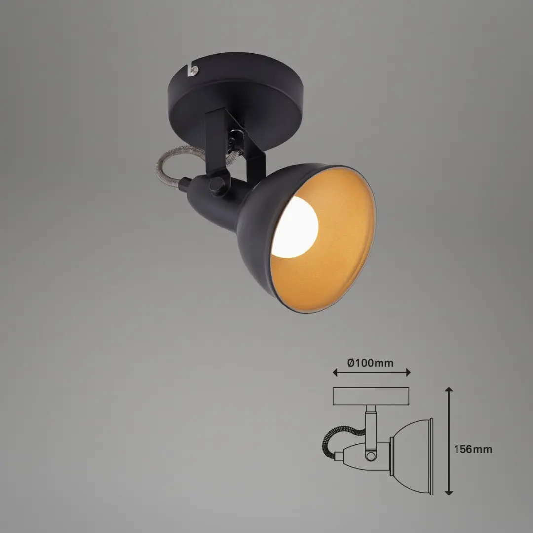 Briloner Soft Wandlamp E14 1 Licht - Zwart-Goud