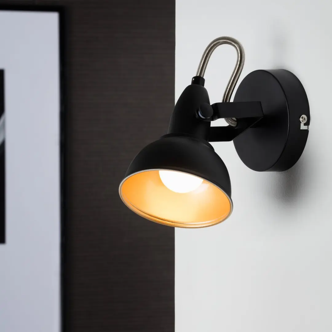 Briloner Soft Wandlamp E14 1 Licht - Zwart-Goud