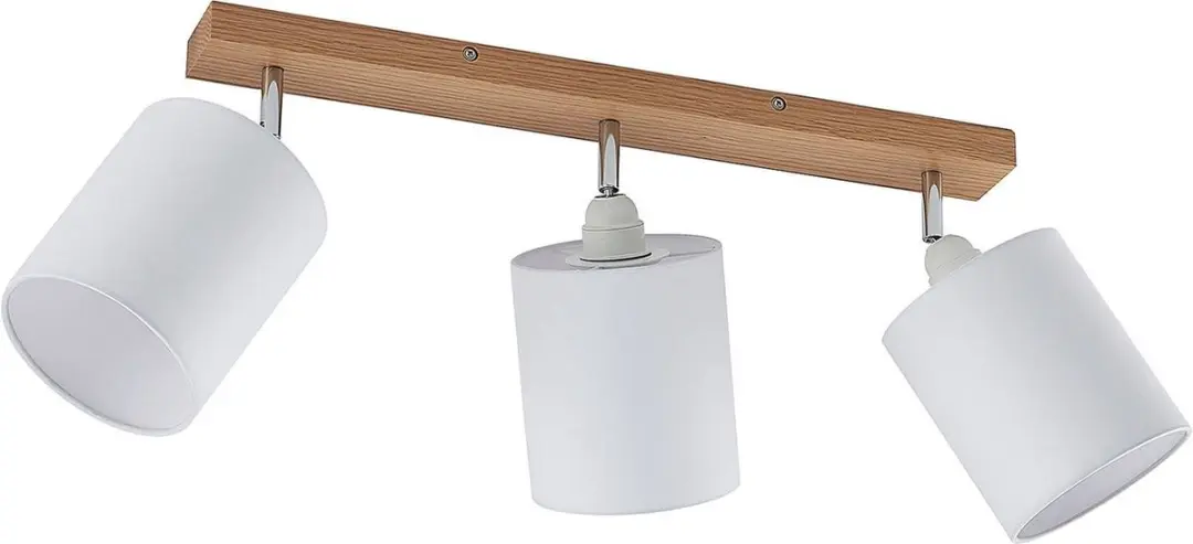 Lindby Buitenspot 3-lichts Eikenhout Textiel - 15W