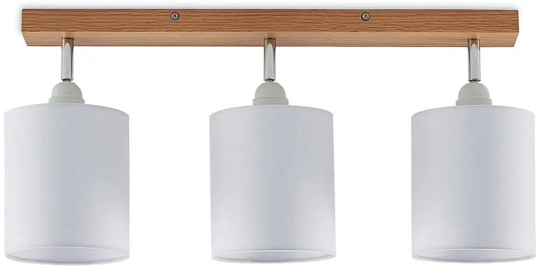 Lindby Buitenspot 3-lichts Eikenhout Textiel - 15W