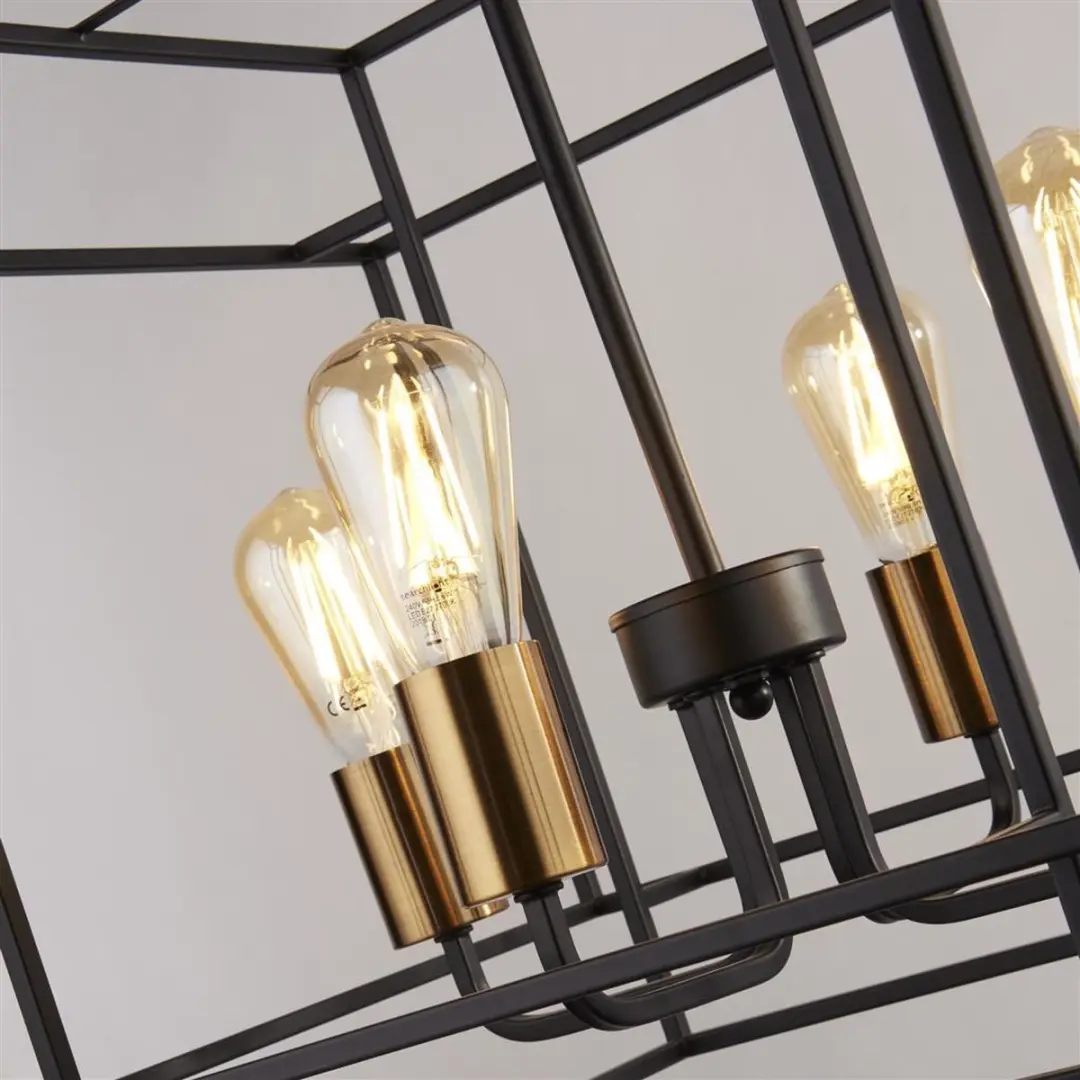 Searchlight Crate Hanglamp - 1 Lichtpunt - Zwart/Brons