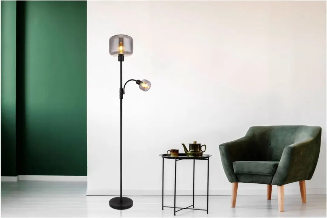 Globo Giuseppe Vloerlamp 3-Lichts - 165cm - Mat Zwart - afbeelding 6 van 6