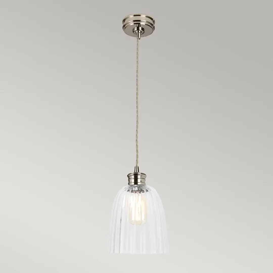 Elstead LED Hanglamp E27 60W - Dimbaar - Polished Nickel