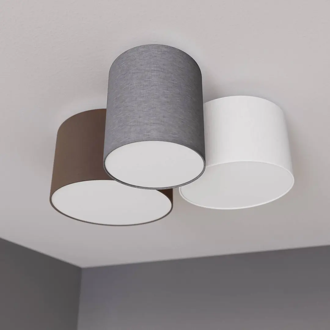 Lindby Plafondlamp 3-lichts - 61cm - Grijs/Wit/Bruin