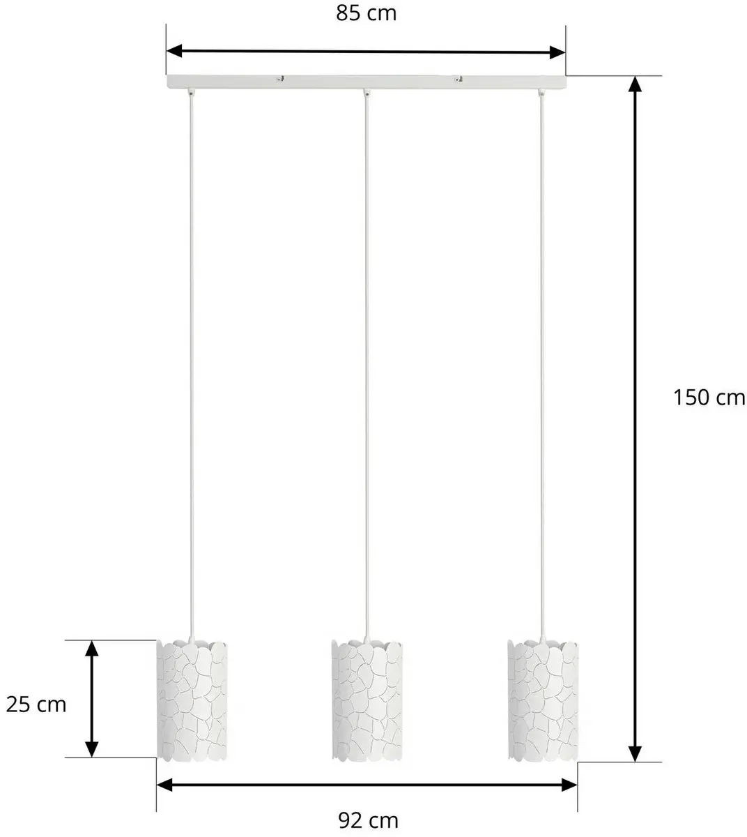 Lindby Hanglamp 3-Lichts Metaal E27 Wit
