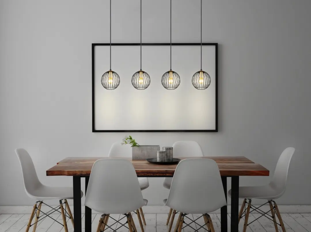 Globo Eusebius Hanglamp - 4x E14 - Zwart