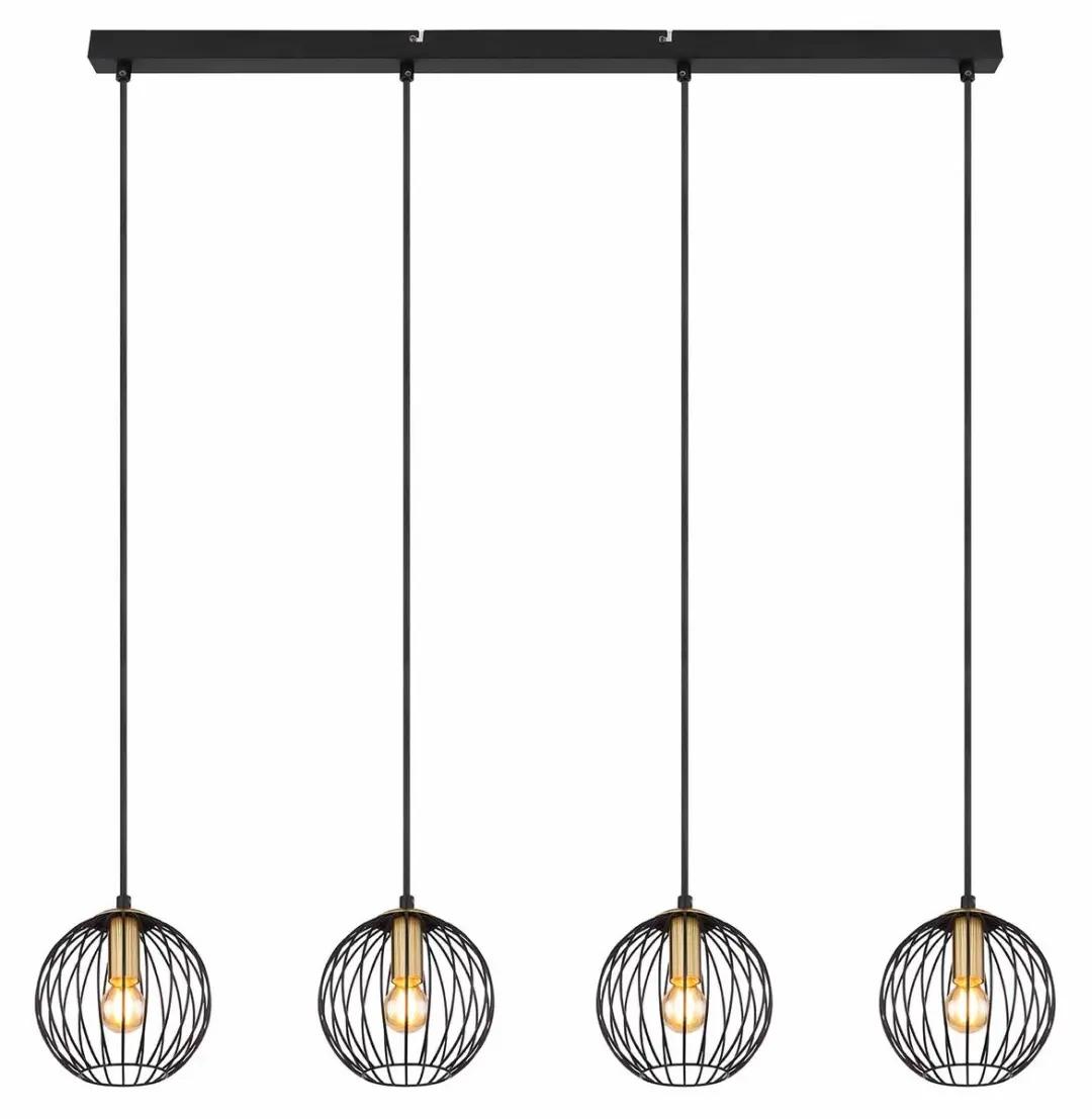 Globo Eusebius Hanglamp - 4x E14 - Zwart