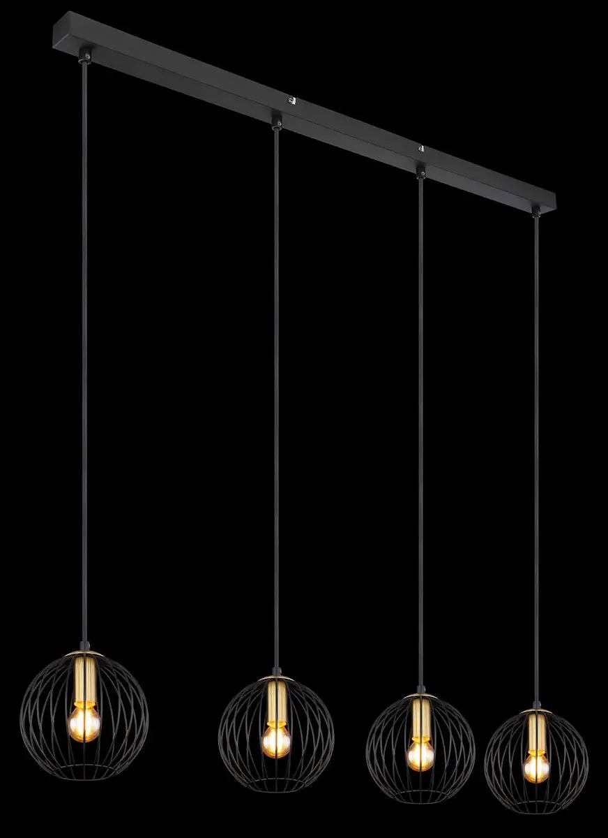 Globo Eusebius Hanglamp - 4x E14 - Zwart