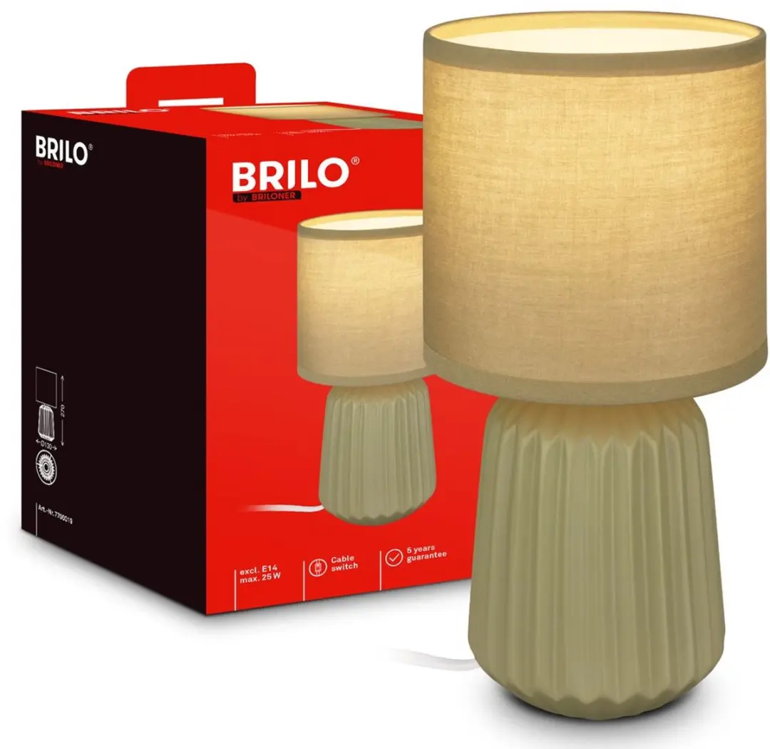 Briloner Dora Tafellamp - Groen - Ø13x27cm