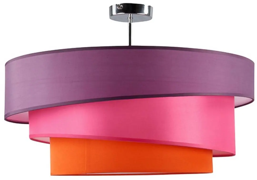 Lindby Plafondlamp 3-Lichts Ø56cm - Violet/Roze/Chroom