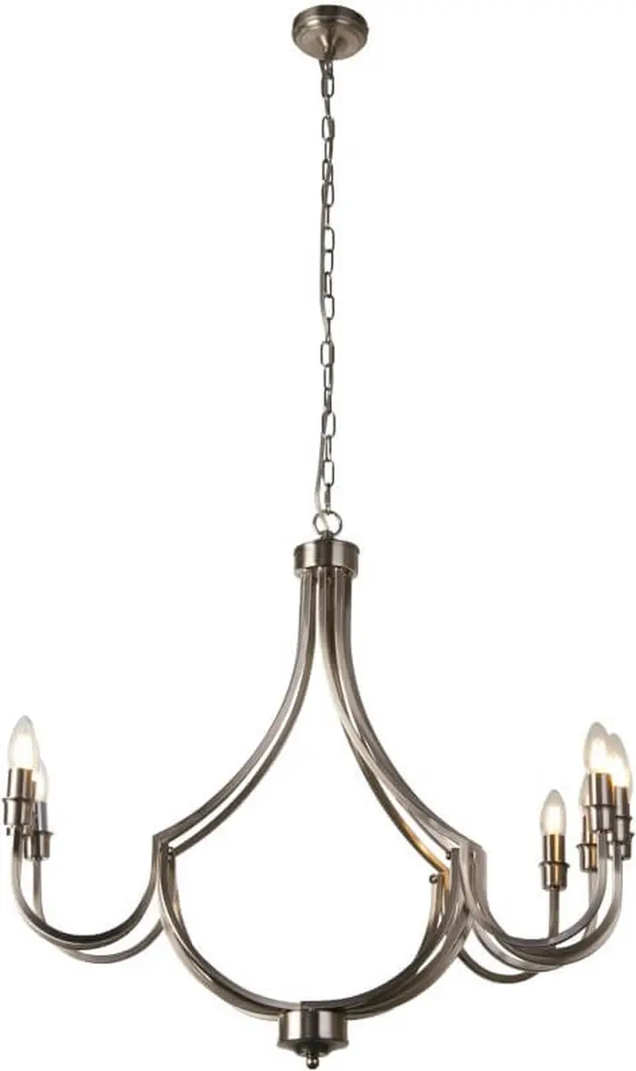 Searchlight LODGE Kroonluchter 8 Lichts - Zilver