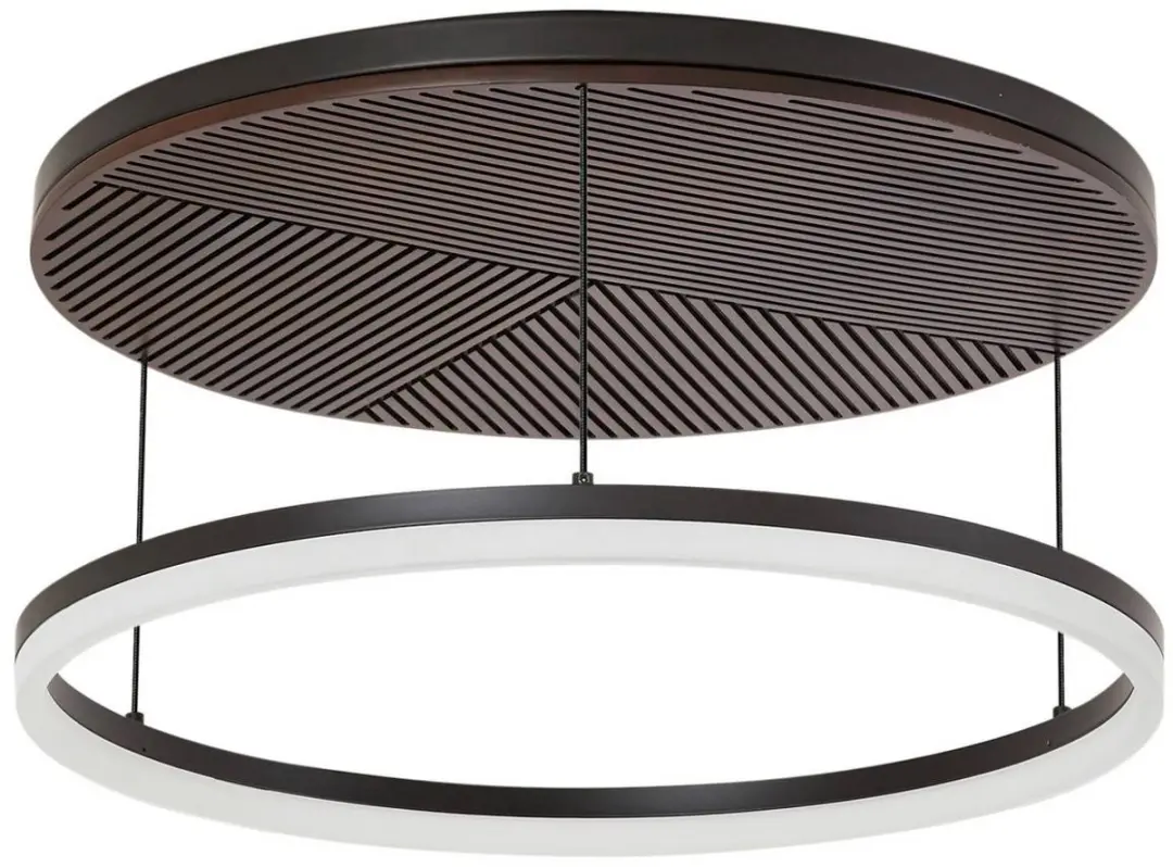 Lucande LED Plafondlamp 50cm - 1 Lichtpunt - Metaal/Hout - Dimbaar