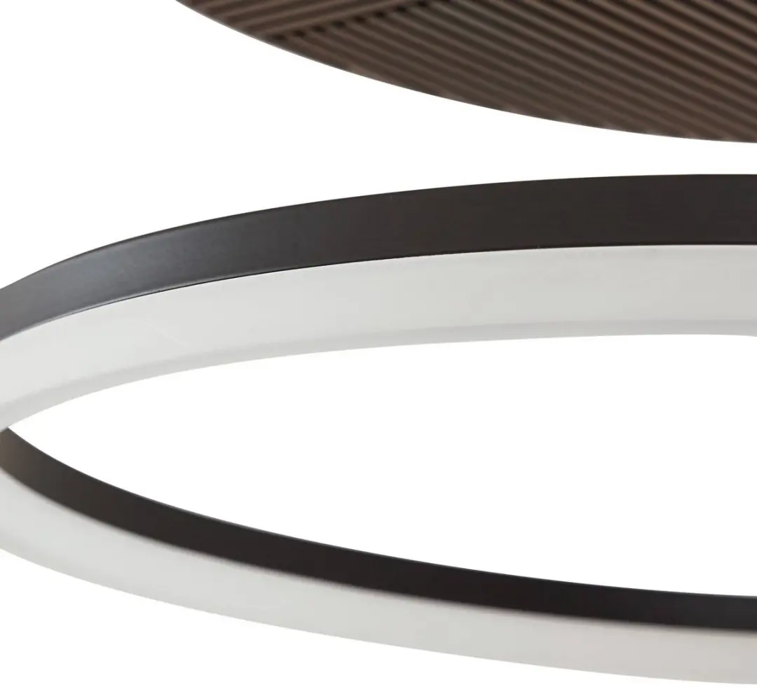 Lucande LED Plafondlamp 50cm - 1 Lichtpunt - Metaal/Hout - Dimbaar