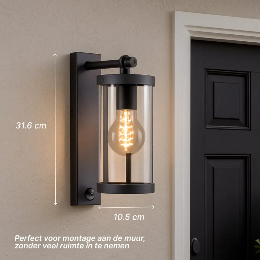 Brilliant Sidney Buiten Wandlamp E27 20W - Zwart