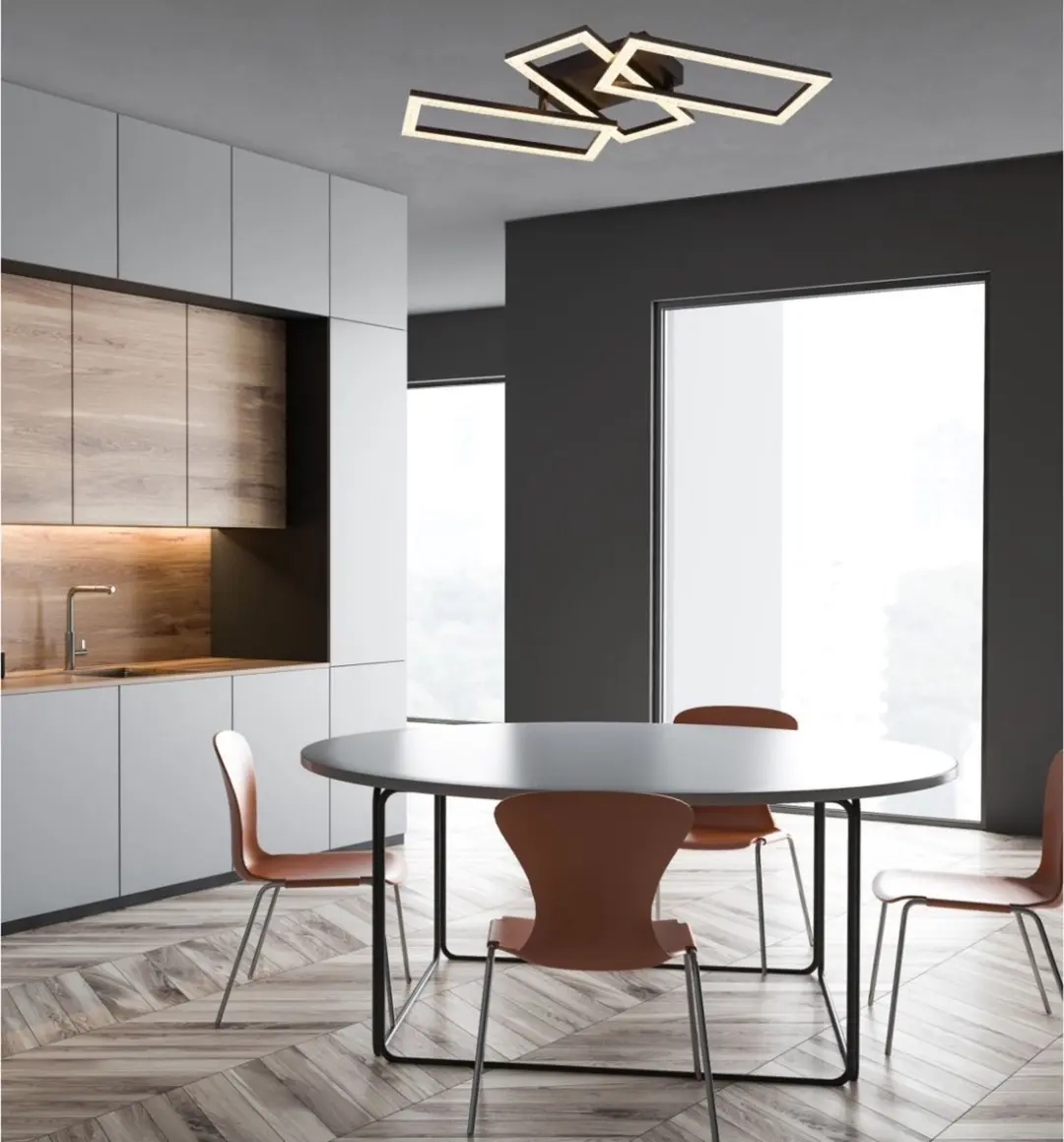 Globo Sapena Plafondlamp 24W - Zwart