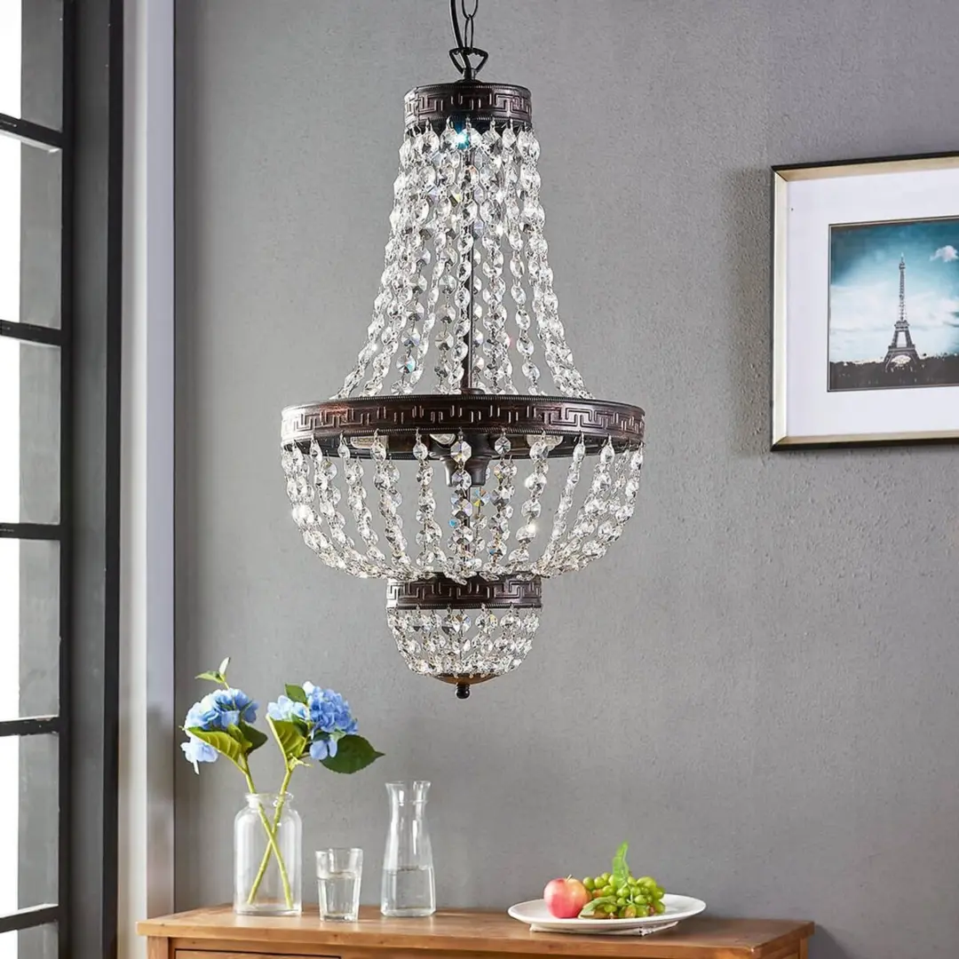 Lindby Hanglamp 5xG9 - Zwart Goud Geborsteld