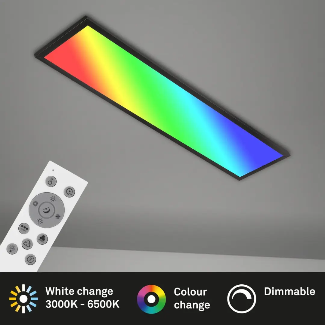 Briloner LED Plafonnière RGBW 100x25cm - Zwart