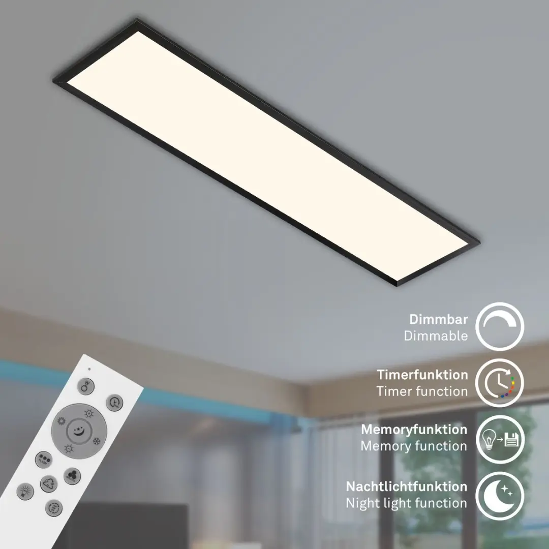 Briloner LED Plafonnière RGBW 100x25cm - Zwart