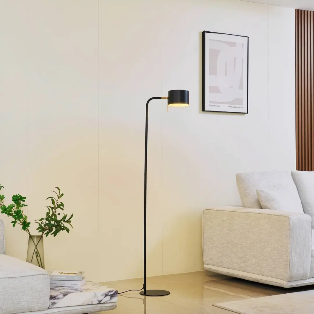 Lindby Vloerlamp 1 Licht E27 - 156,5 cm - Zwart