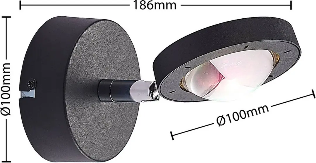 Lindby LED Wandlamp 8W - Zwart