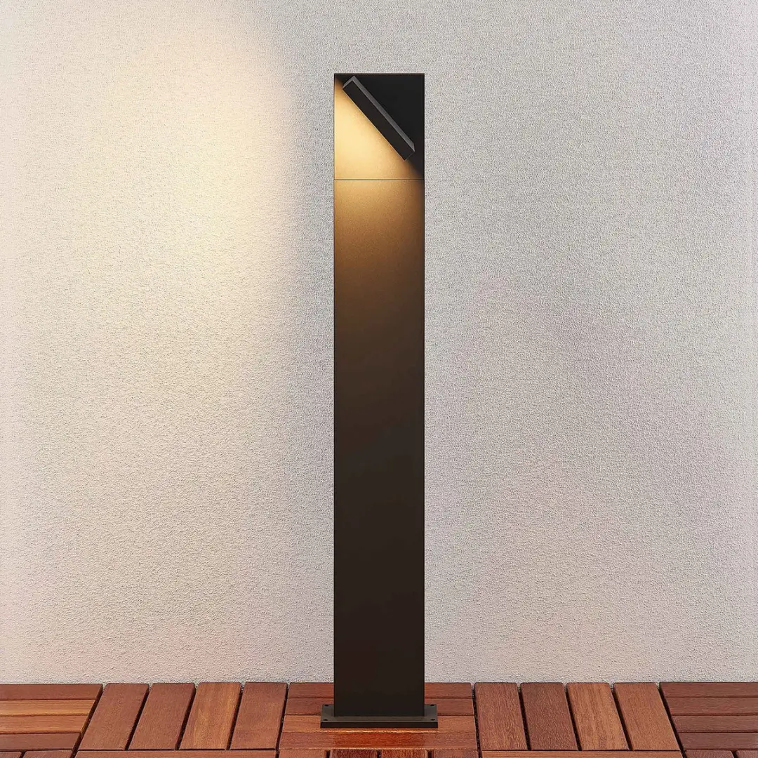 Lucande LED Buitenlamp 12W - 1 Licht - Grafietgrijs/Wit