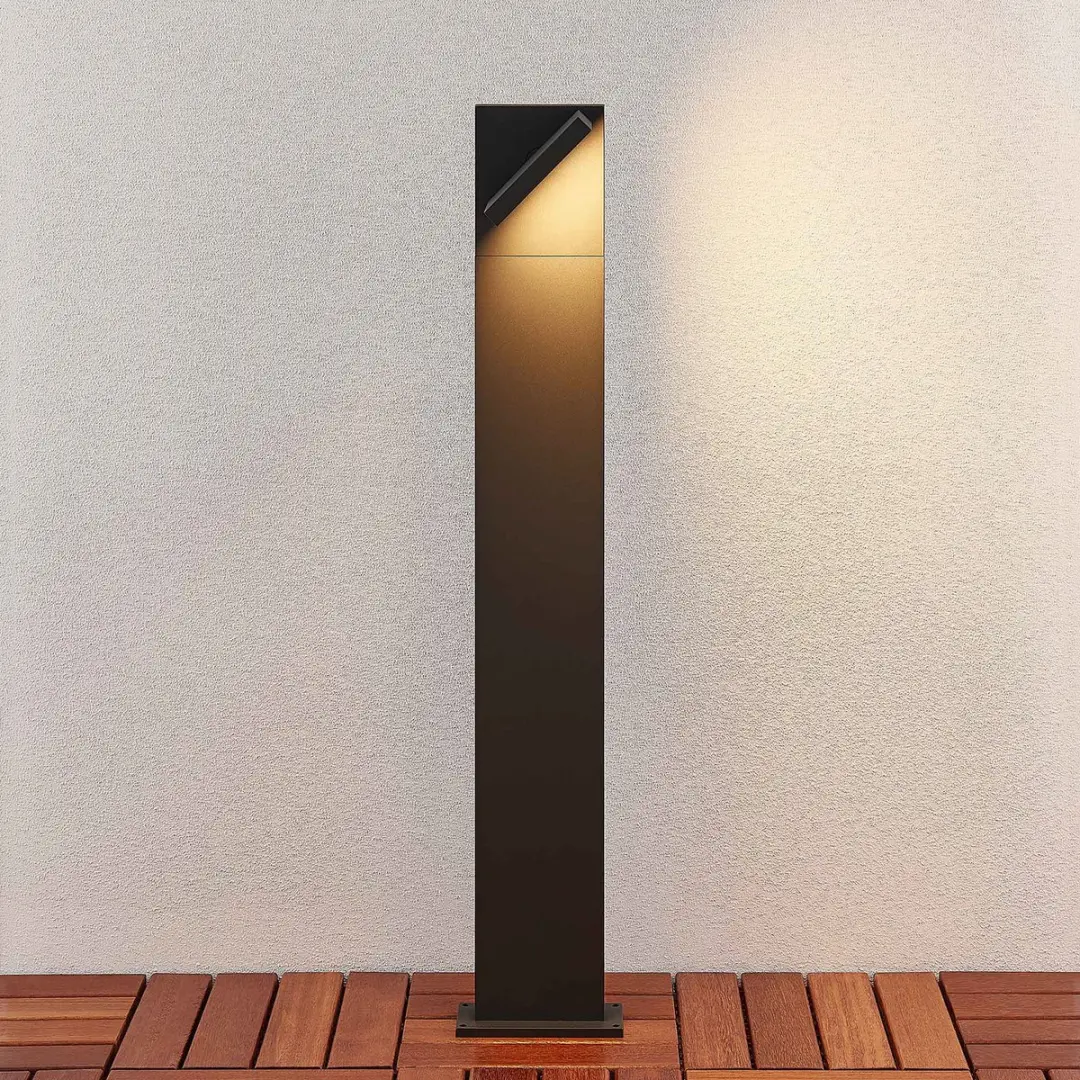 Lucande LED Buitenlamp 12W - 1 Licht - Grafietgrijs/Wit