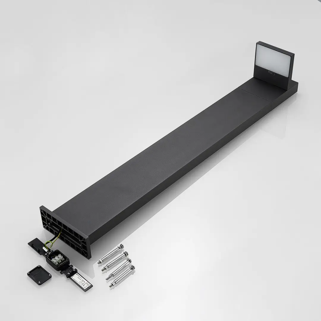 Lucande LED Buitenlamp 12W - 1 Licht - Grafietgrijs/Wit