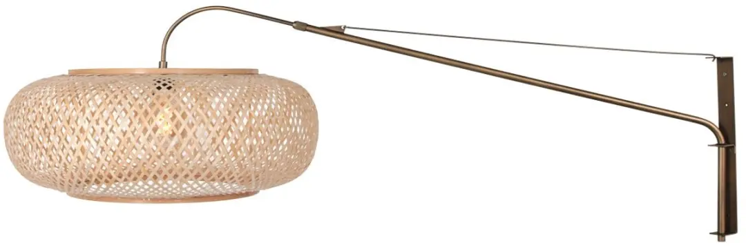 Steinhauer Wandlamp Maze-Natural 4744BR - Metaal/Bamboe Ø60cm