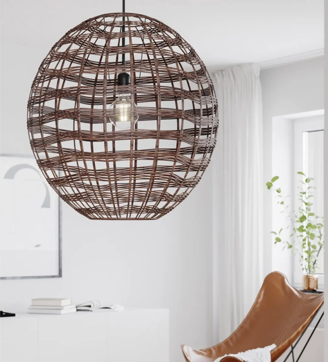 By Rydéns Broom Hanglamp - 15W - Ø60cm - Donkerbruin