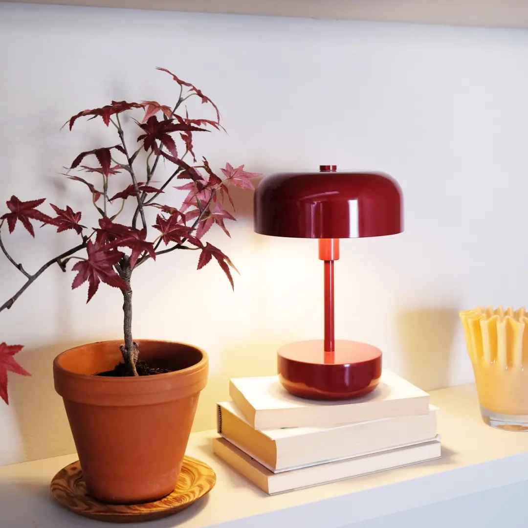 Dyberg Larsen Tafellamp Oplaadbaar LED - 9W - 25,7cm - Donkerrood