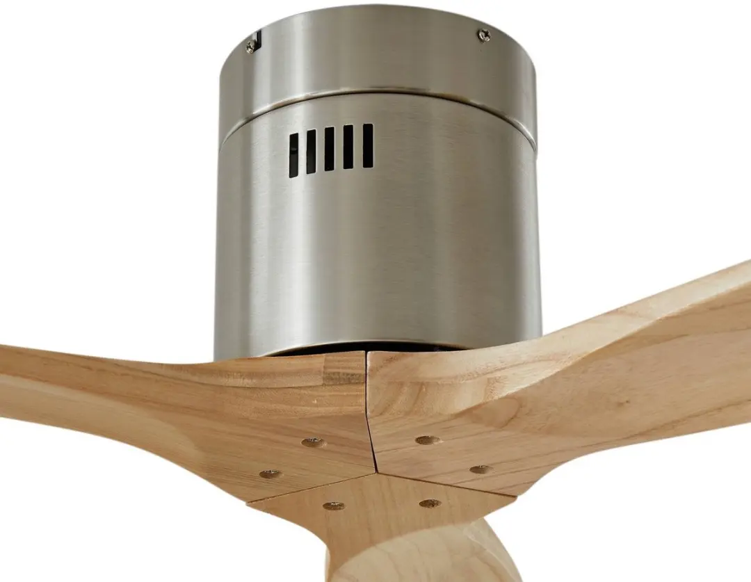 Lucande Plafondventilator 132cm - 3 Bladen - Licht Hout/Nikkel
