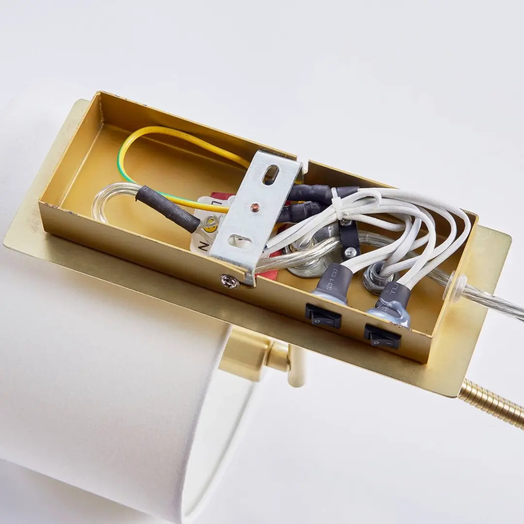 Lindby Wandlamp Florens+ E14 - 1 Lichtpunt - Wit/Mat Messing