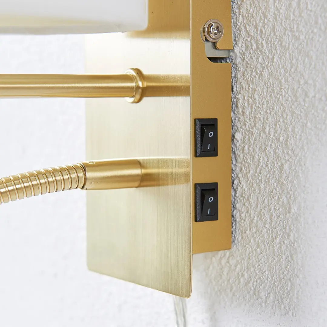 Lindby Wandlamp Florens+ E14 - 1 Lichtpunt - Wit/Mat Messing