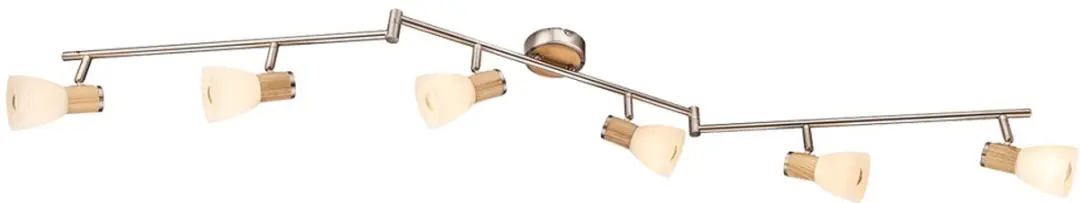 Globo Plafondlamp Railverlichting Hout Zilver