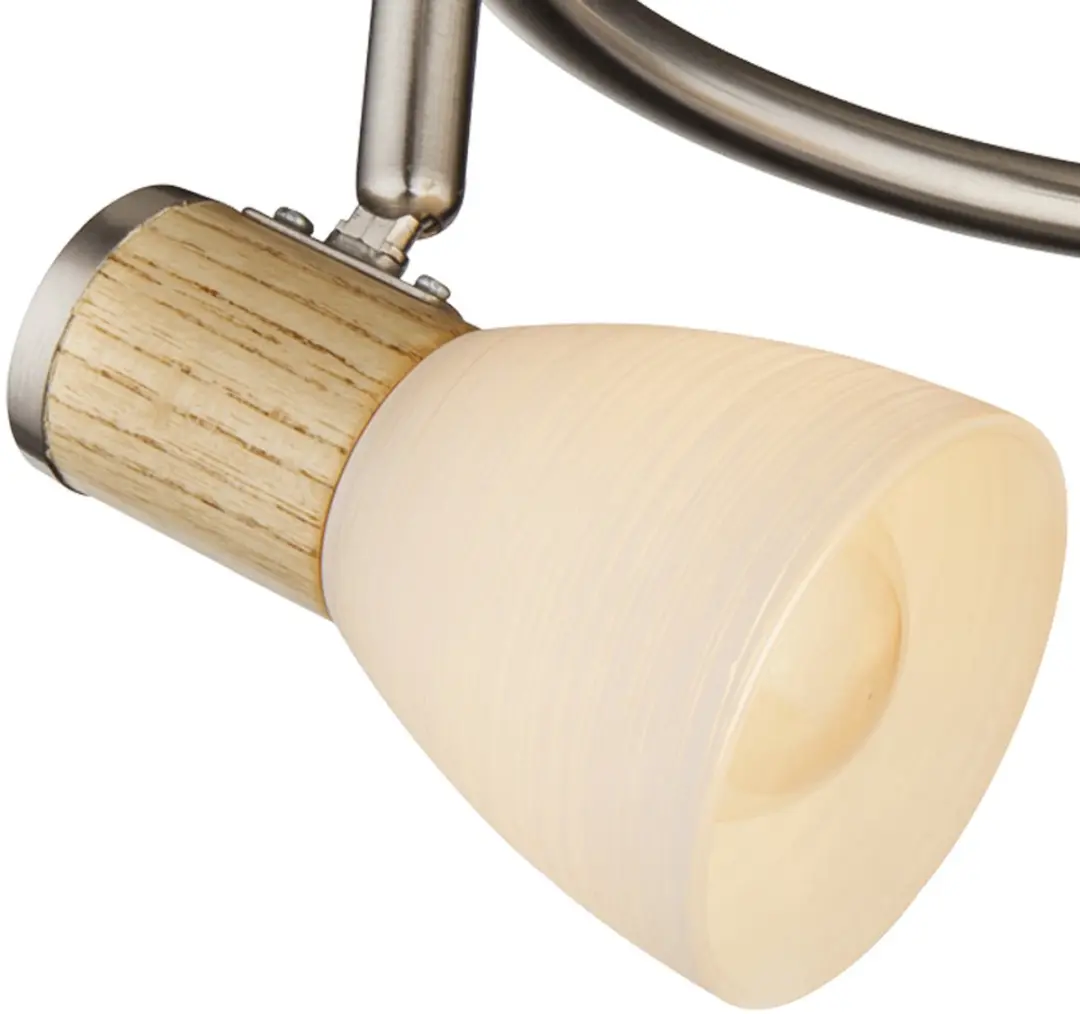 Globo Plafondlamp Railverlichting Hout Zilver