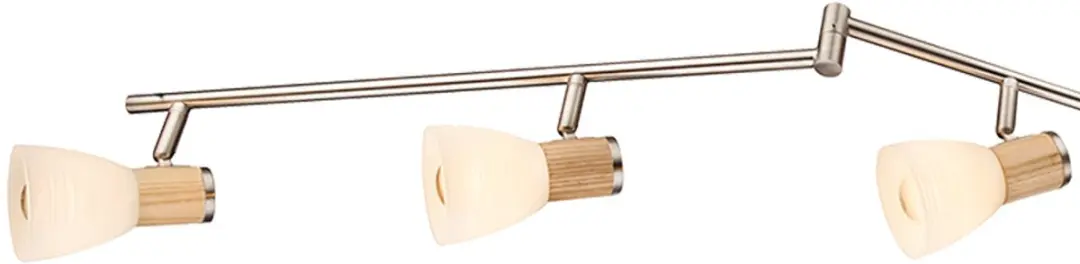 Globo Plafondlamp Railverlichting Hout Zilver