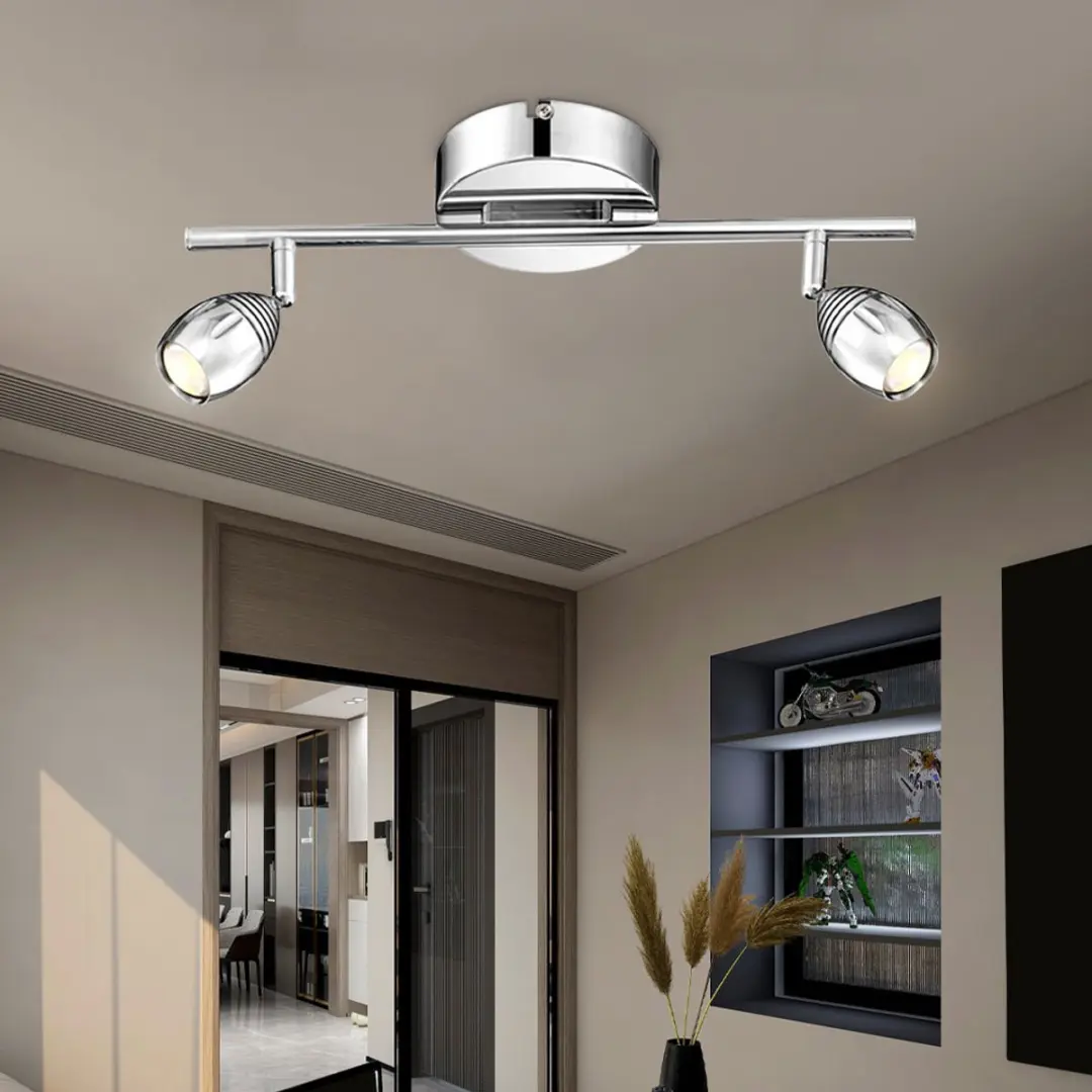 Globo Plafondspot 2 Vlammen LED - 2x5W 400lm Warm Wit - Zilver