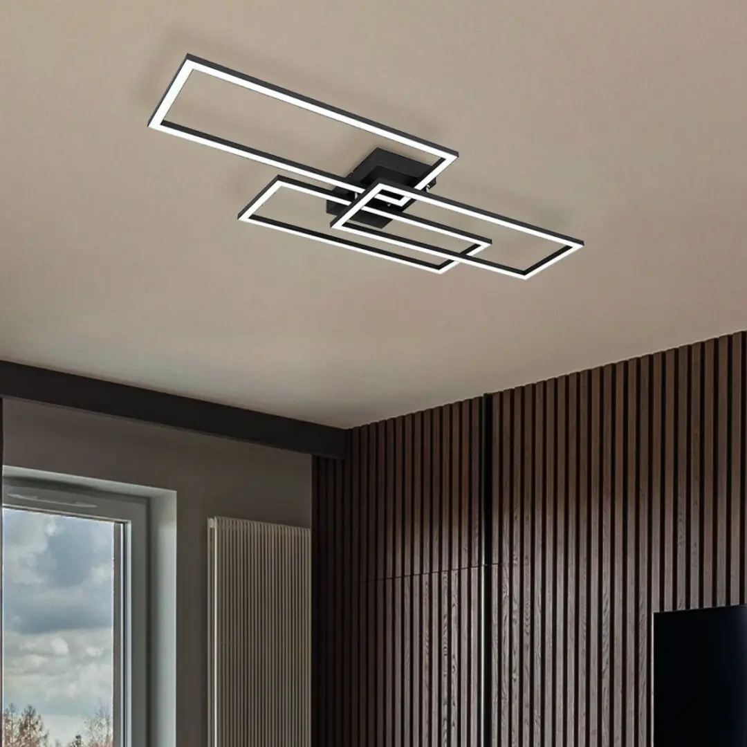 Globo LED Plafondlamp 58W 4300lm - Zwart - Warm/koud wit