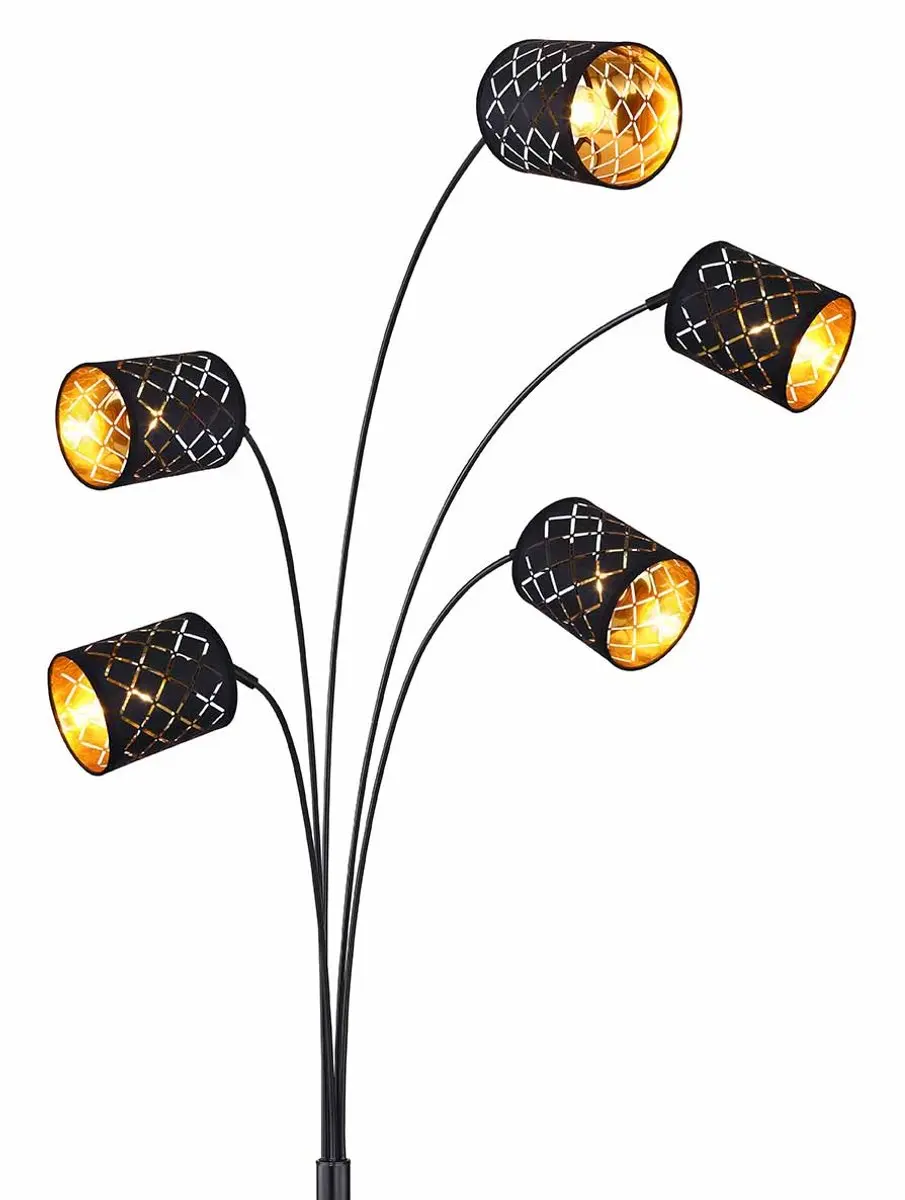 Globo Clarke Vloerlamp - 5 Lichtpunten - Zwart