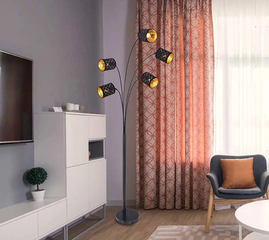 Globo Clarke Vloerlamp - 5 Lichtpunten - Zwart