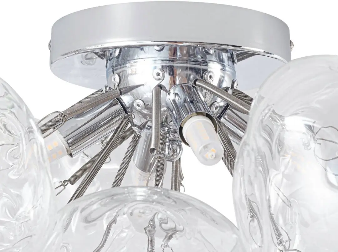 Lucande Plafondlamp 4 Lichtpunten 8W G9 - Ø49cm - Transparant/Chroom