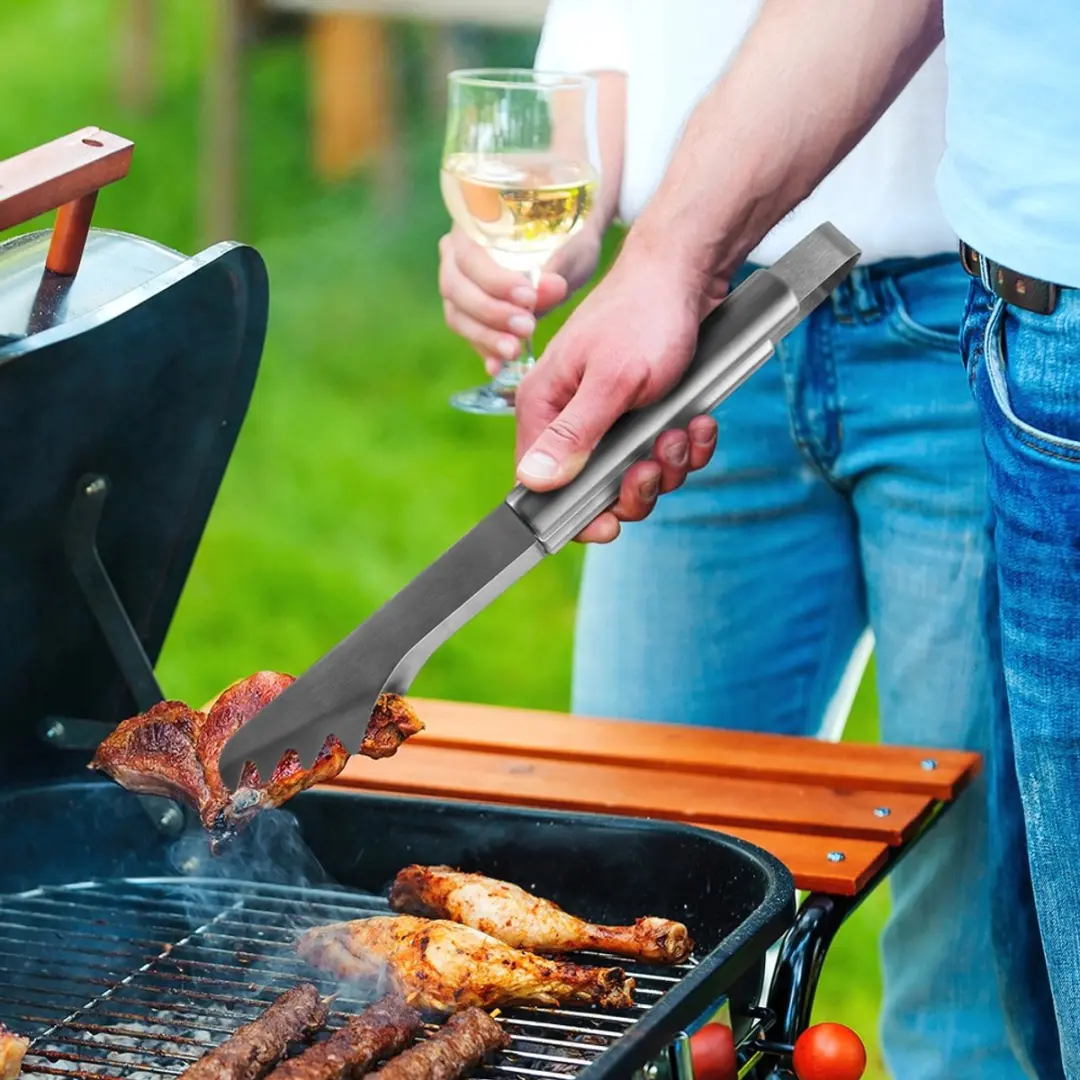 Orion Stalen Grilltang 43 cm - Zilver