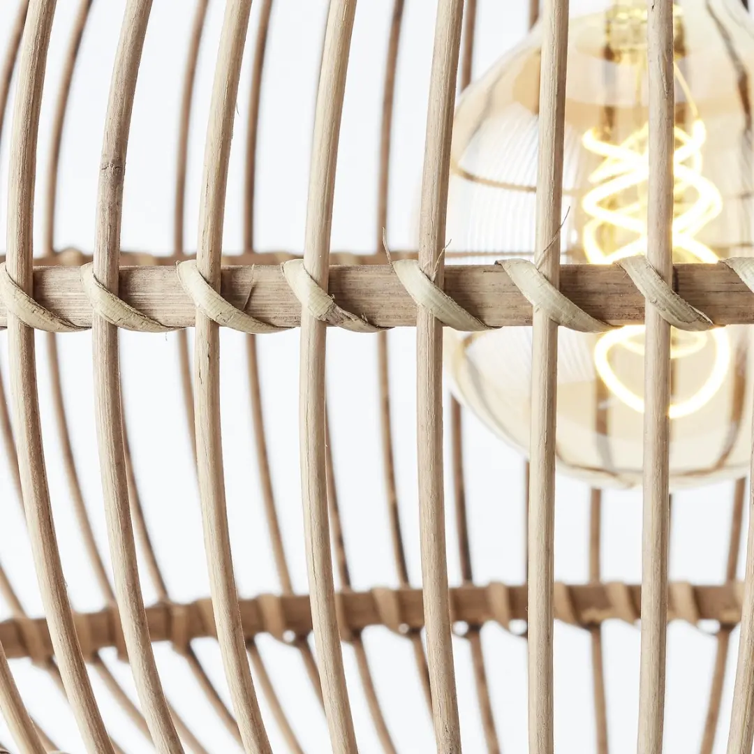 Brilliant Woodball Hanglamp E27 - 60W - Zwart/Rotan