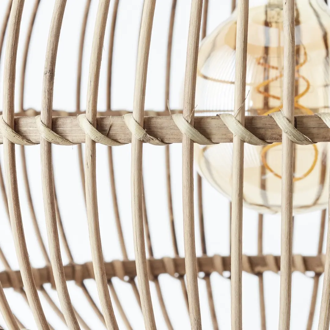 Brilliant Woodball Hanglamp E27 - 60W - Zwart/Rotan - afbeelding 6 van 6