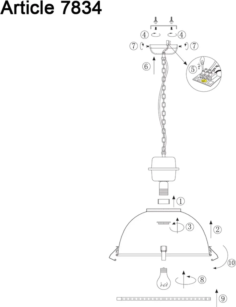 Steinhauer Hanglamp Bikkel XXL 7834B - Ø52cm Bruin/Zilver - afbeelding 6 van 6