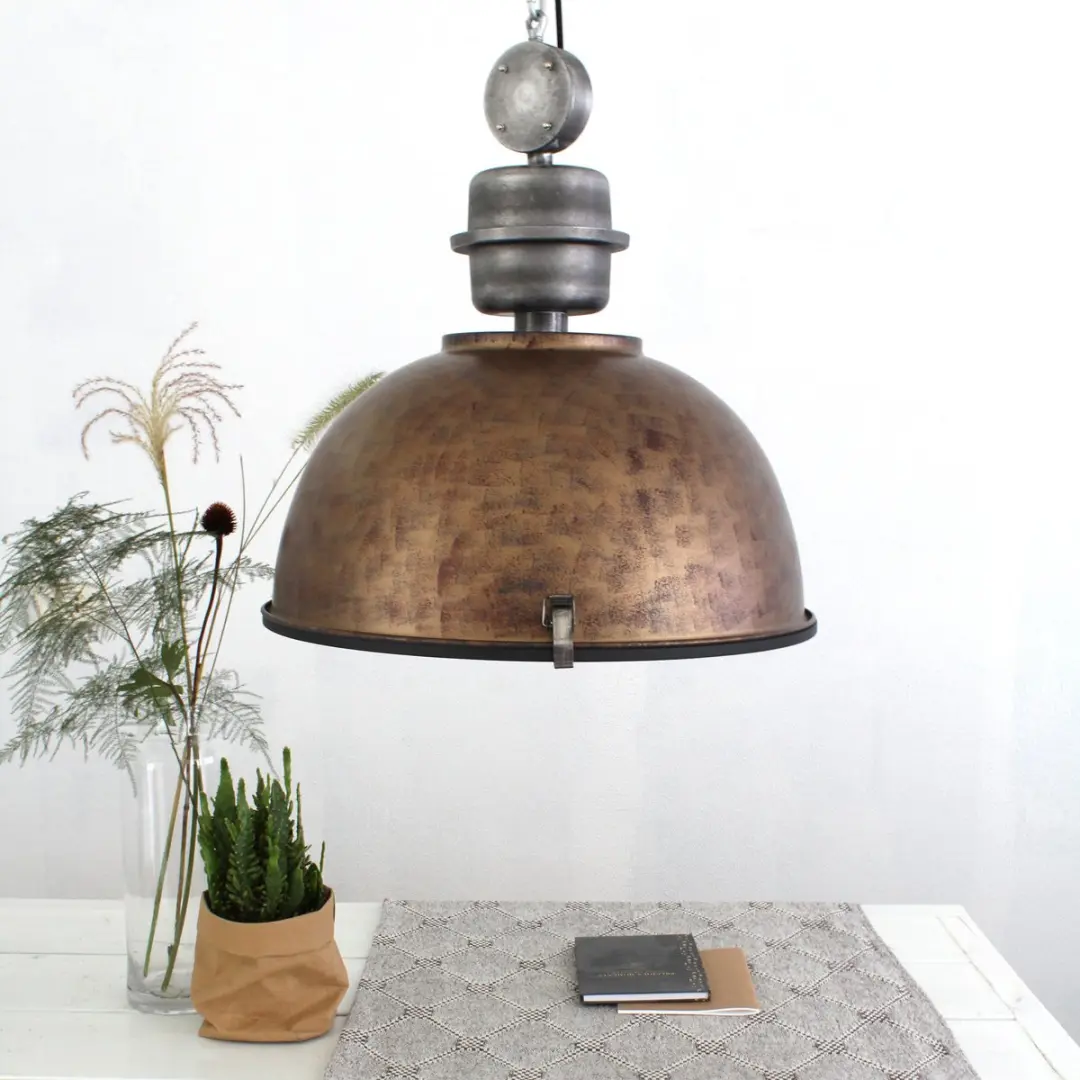 Steinhauer Hanglamp Bikkel XXL 7834B - Ø52cm Bruin/Zilver