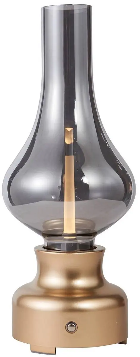 Lindby LED Tafellamp 1 Licht - 12cm - Rookgrijs/Goudmat