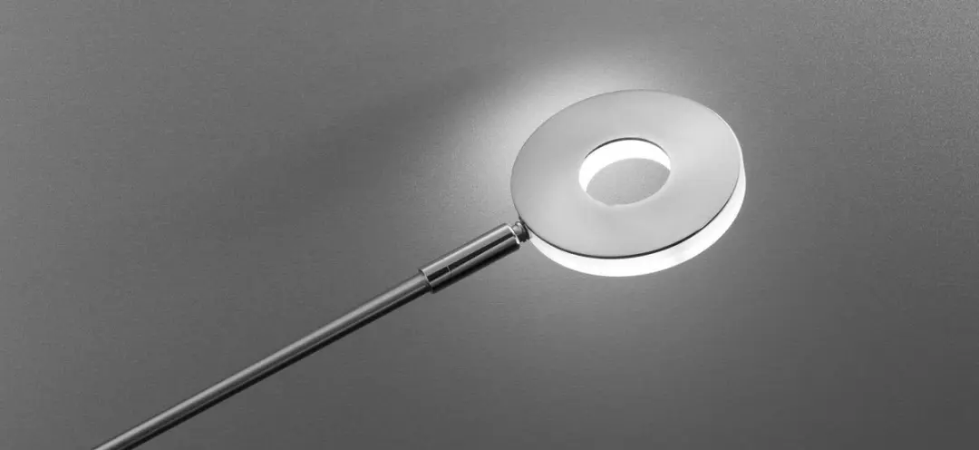 Fischer & Honsel Dent Vloerlamp - 2x LED 6W - Mat Nikkel/Chroom