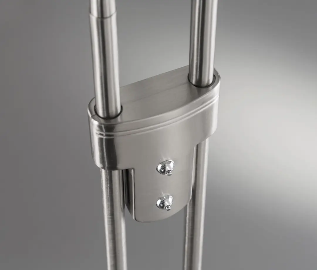 Fischer & Honsel Dent Vloerlamp - 2x LED 6W - Mat Nikkel/Chroom