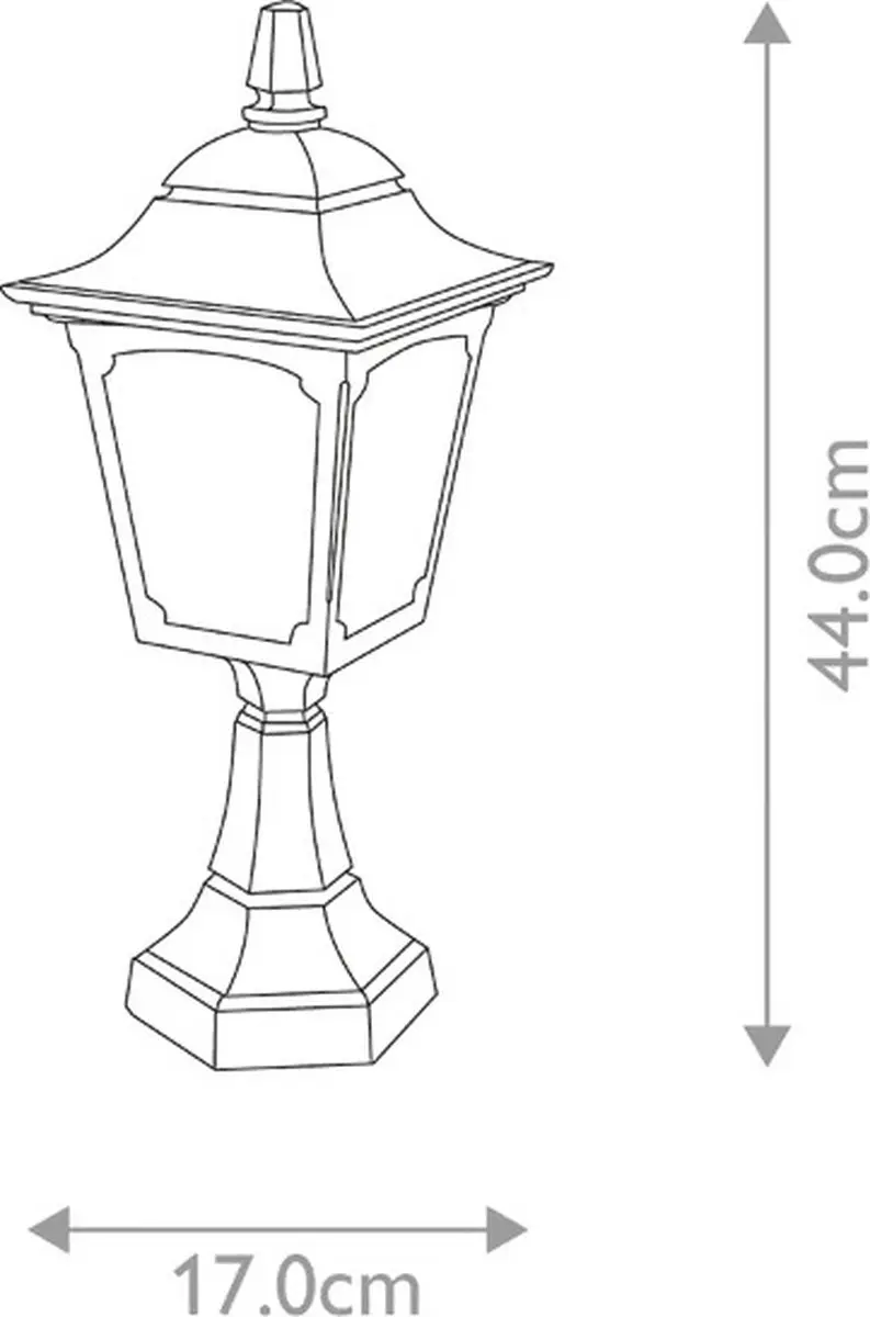 Elstead Mini LED Tuin Pilaar Chapel Mini E27 - 60W - Zwart - afbeelding 6 van 6